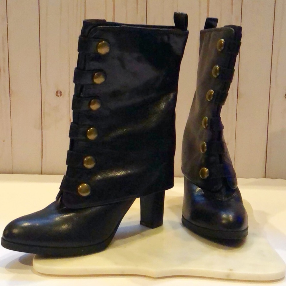 Nine West Dalli military brass button boot sz 9.5M